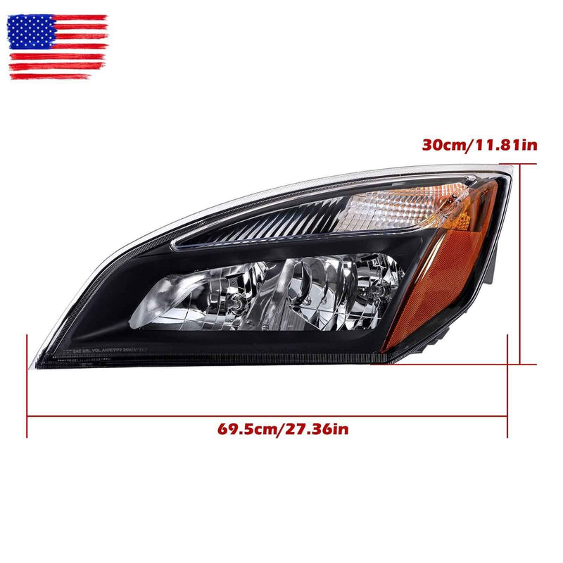 DURAFORCE Headlamp For Freightliner Cascadia 2018-24 Halogen Bulb Driver Left A6601512002