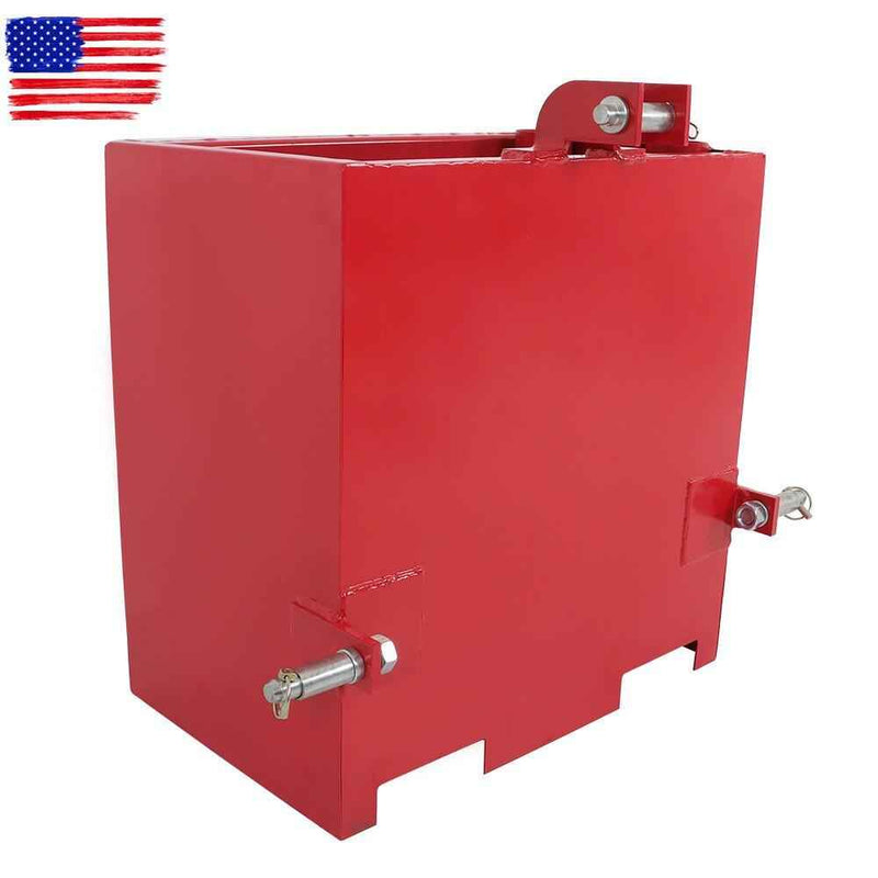 DURAFORCE Ballast Box 3 Point Category 1 Tractor Loader 2" Hitches Quick Tach Attachment
