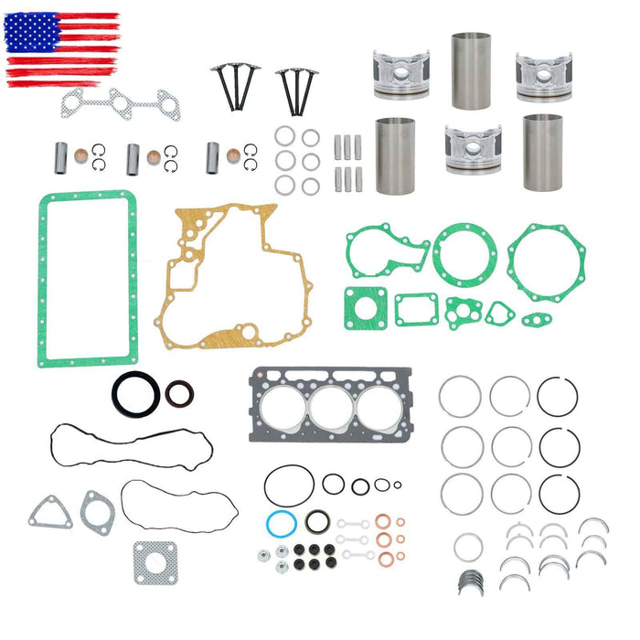 DURAFORCE For Kubota D902 Engine 3 Cylinders STD Overhaul Rebuild Kit BX2360 BX23S Tractor