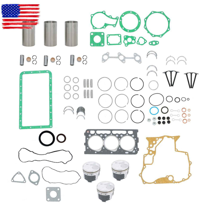 DURAFORCE For Kubota D902 Engine 3 Cylinders STD Overhaul Rebuild Kit BX2360 BX23S Tractor
