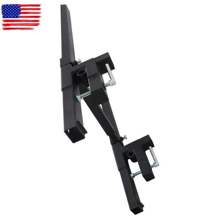 DURAFORCE 2000lbs 60" Clamp On Pallet Forks Tractor Bucket With Adjustable Stabilizer Bar