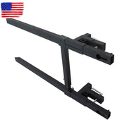 DURAFORCE 2000lbs 60" Clamp On Pallet Forks Tractor Bucket With Adjustable Stabilizer Bar