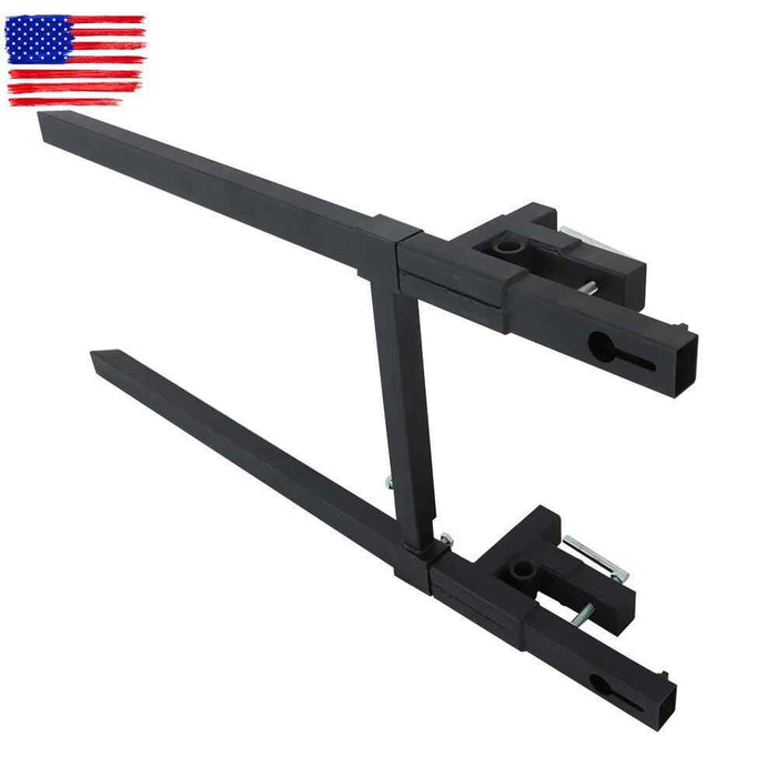 DURAFORCE 2000lbs 60" Clamp On Pallet Forks Tractor Bucket With Adjustable Stabilizer Bar