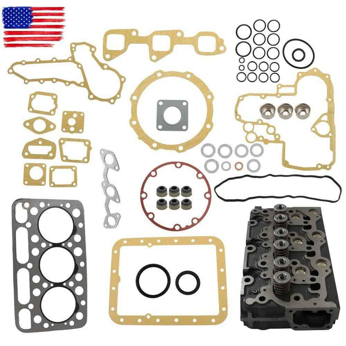 DURAFORCE Cylinder Head & Gasket For Kubota Excavator 1A013-03043 D1503 L2900 L3000 L3010