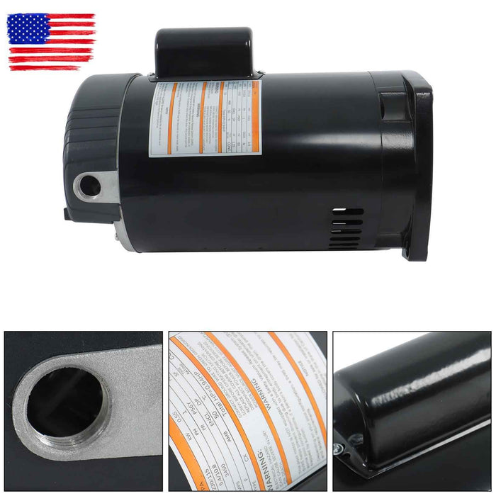 DURAFORCE Black 3450 RPM Square Flange Pool Pump Motor B2852 3/4 HP 60 HZ 56Y Frame