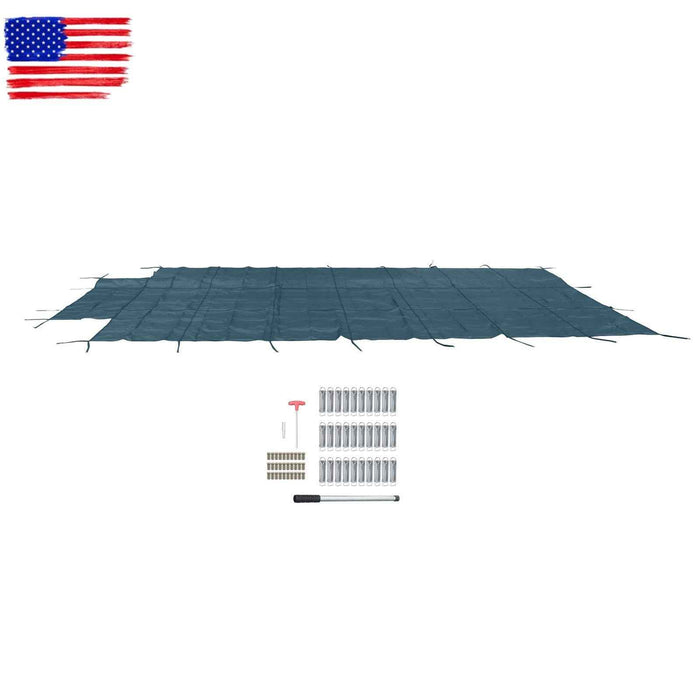 DURAFORCE Above Inground Swimming Pool Heavy Safety Cover 20×38FT With 4×8FT Right Step