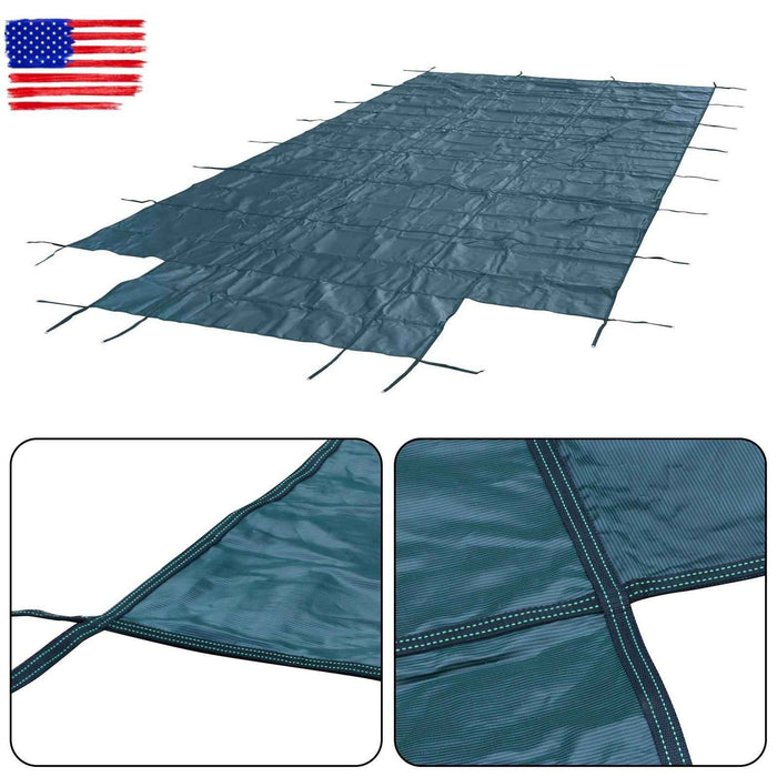 DURAFORCE Above Inground Swimming Pool Heavy Safety Cover 20×38FT With 4×8FT Right Step
