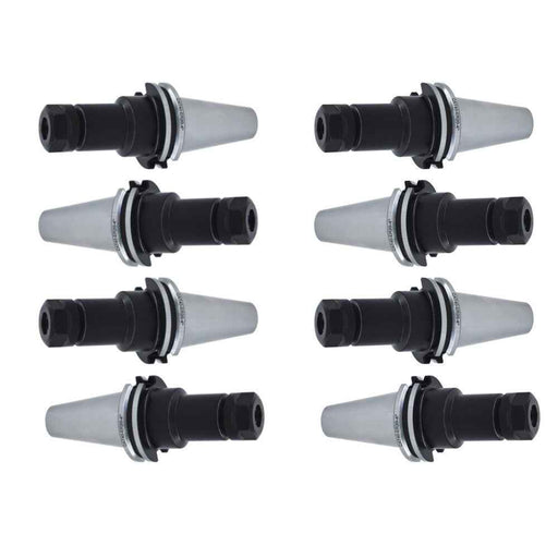DURAFORCE 8 Pack Chucks Tool Holder Set CAT40-ER20 Collet Chucks W. 4" Long Gage Length