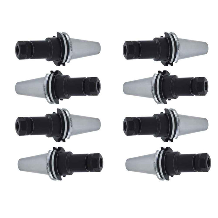 DURAFORCE 8 Pack Chucks Tool Holder Set CAT40-ER20 Collet Chucks W. 4" Long Gage Length
