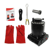 DURAFORCE Upgraded 1400W 110V Electric Gold Melting Furnace Forge Kit Mesh 3KG Crucible