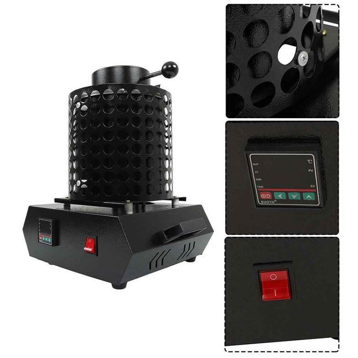 DURAFORCE Upgraded 1400W 110V Electric Gold Melting Furnace Forge Kit Mesh 3KG Crucible