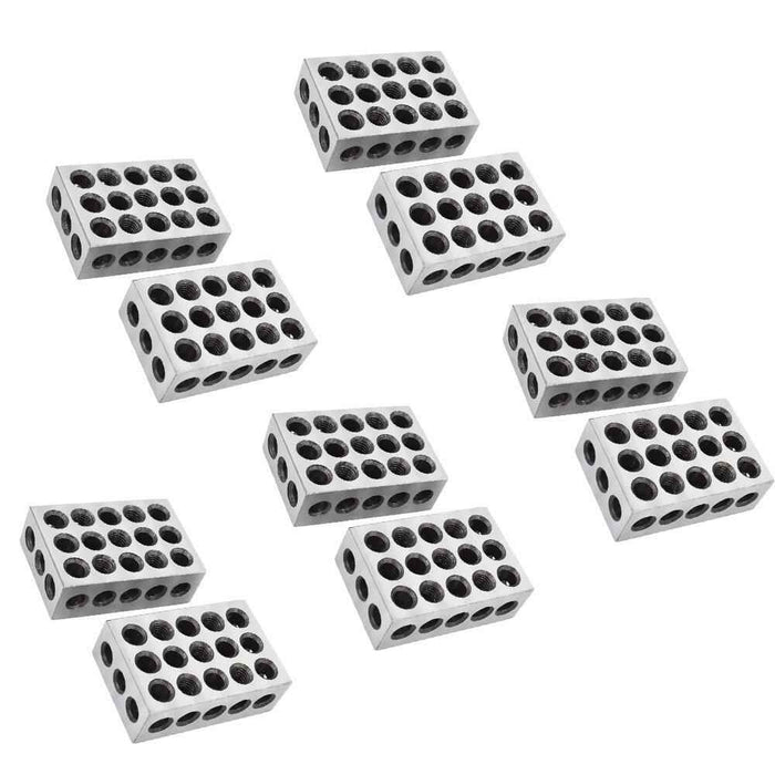 DURAFORCE 23 Holes Machinist 123 .0002" High Precision 10 Matched Pairs 1-2-3 Blocks