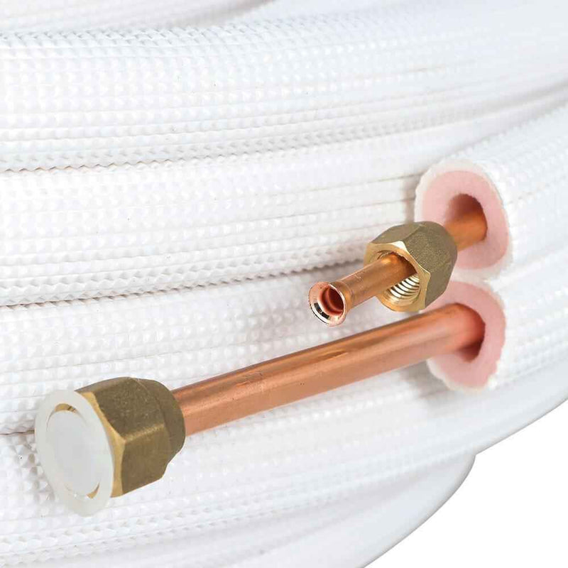 DURAFORCE Pipe Install Kit 1/4" - 3/8" Dia.For Mini Split Heat Pump Systems 50 Feet White