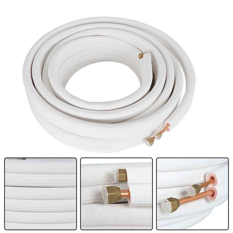 DURAFORCE Pipe Install Kit 1/4" - 3/8" Dia.For Mini Split Heat Pump Systems 50 Feet White