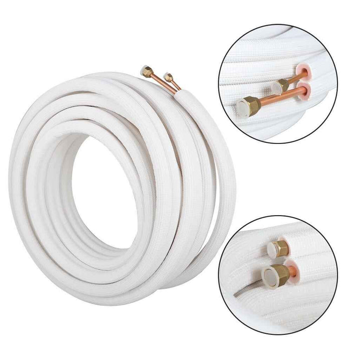 DURAFORCE Pipe Install Kit 1/4" - 3/8" Dia.For Mini Split Heat Pump Systems 50 Feet White