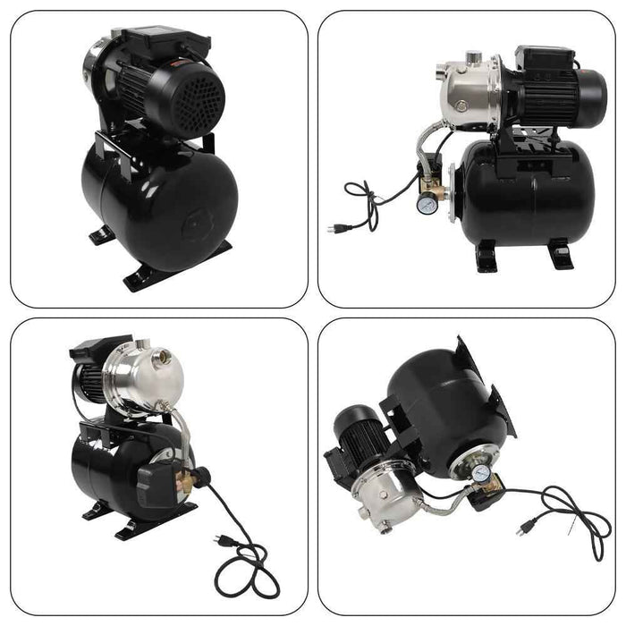 DURAFORCE 1.6 HP Shallow Well Jet Pump Heavy Duty Water Jet Pump w/ Pressure Tank 115V