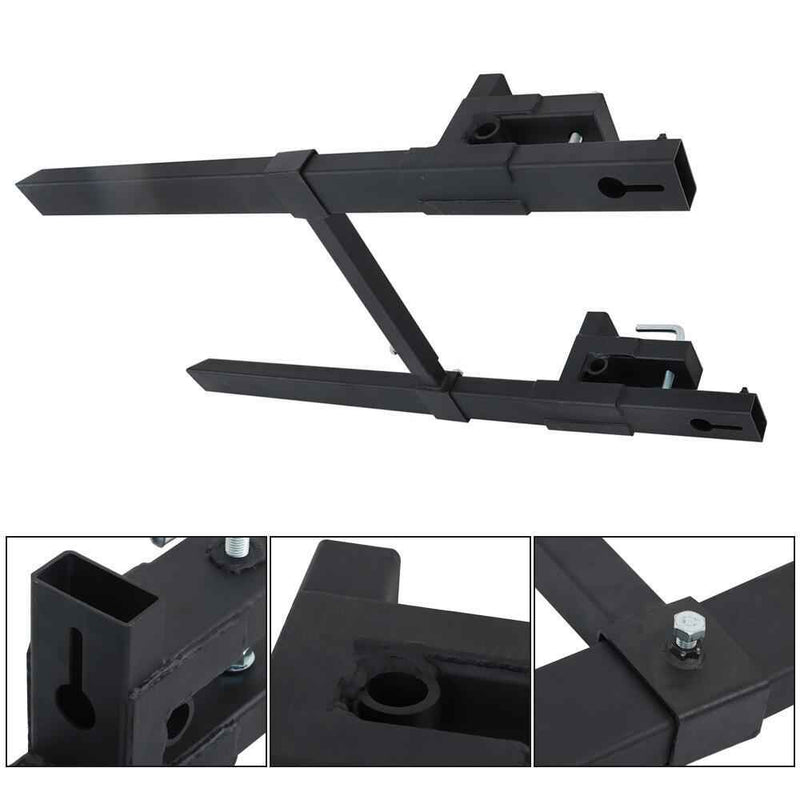DURAFORCE Quick Attach 4000Lbs 60" Tractor Clamp On Pallet Forks Bucket W/ Stabilizer Bar