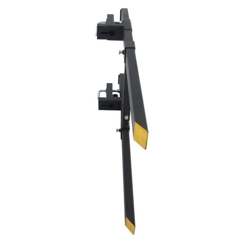DURAFORCE Quick Attach 4000Lbs 60" Tractor Clamp On Pallet Forks Bucket W/ Stabilizer Bar