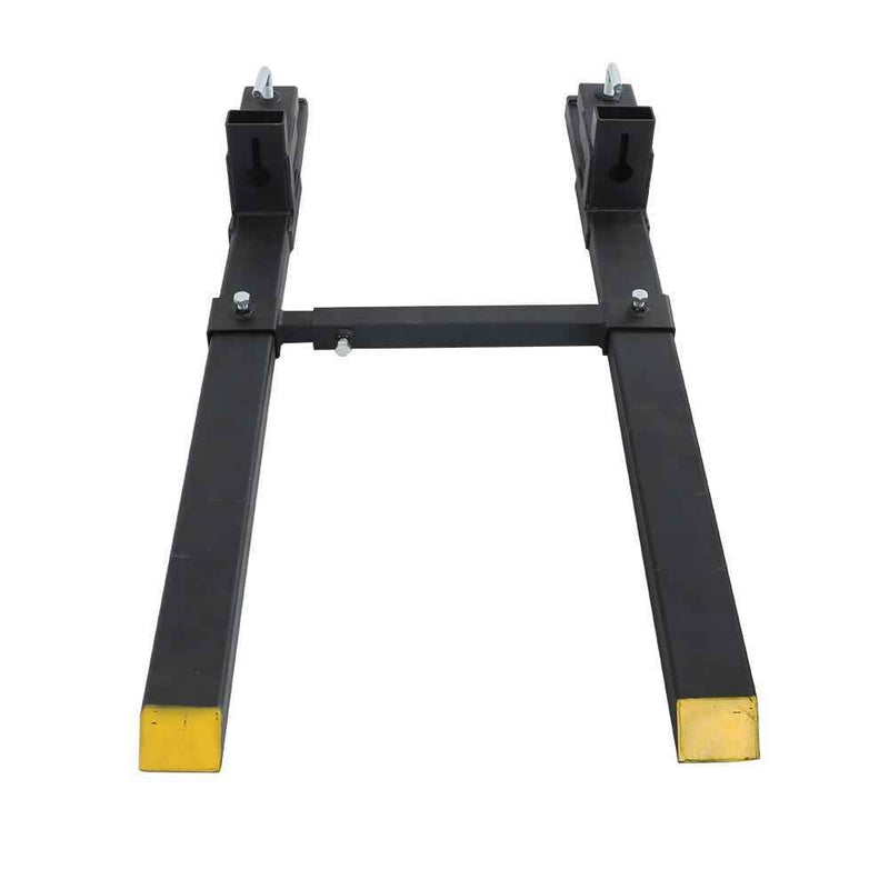 DURAFORCE Quick Attach 4000Lbs 60" Tractor Clamp On Pallet Forks Bucket W/ Stabilizer Bar