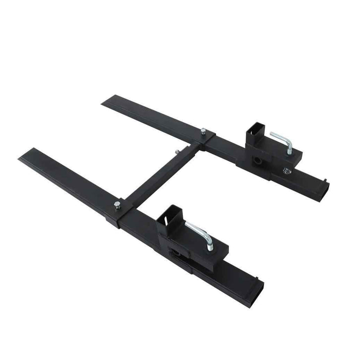 DURAFORCE Quick Attach 4000Lbs 60" Tractor Clamp On Pallet Forks Bucket W/ Stabilizer Bar