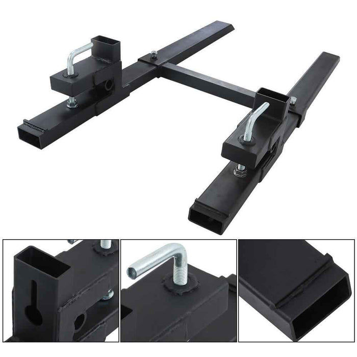 DURAFORCE Quick Attach 4000Lbs 60" Tractor Clamp On Pallet Forks Bucket W/ Stabilizer Bar