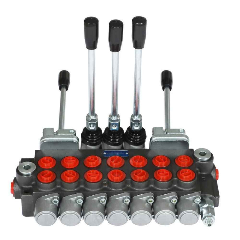 DURAFORCE 7 Spool Hydraulic Directional Control Valve 2 Joystick 40L BSPP Port 11 GPM