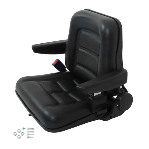 DURAFORCE Tractor Seat Universal Adjustable Back & Seatbelt Armrest And Slide Trenchers