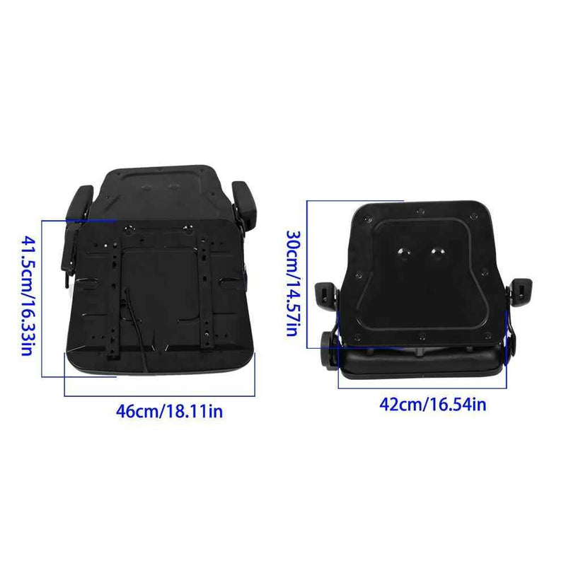 DURAFORCE Tractor Seat Universal Adjustable Back & Seatbelt Armrest And Slide Trenchers