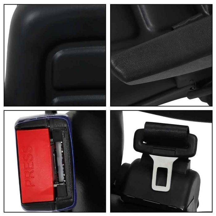 DURAFORCE Tractor Seat Universal Adjustable Back & Seatbelt Armrest And Slide Trenchers