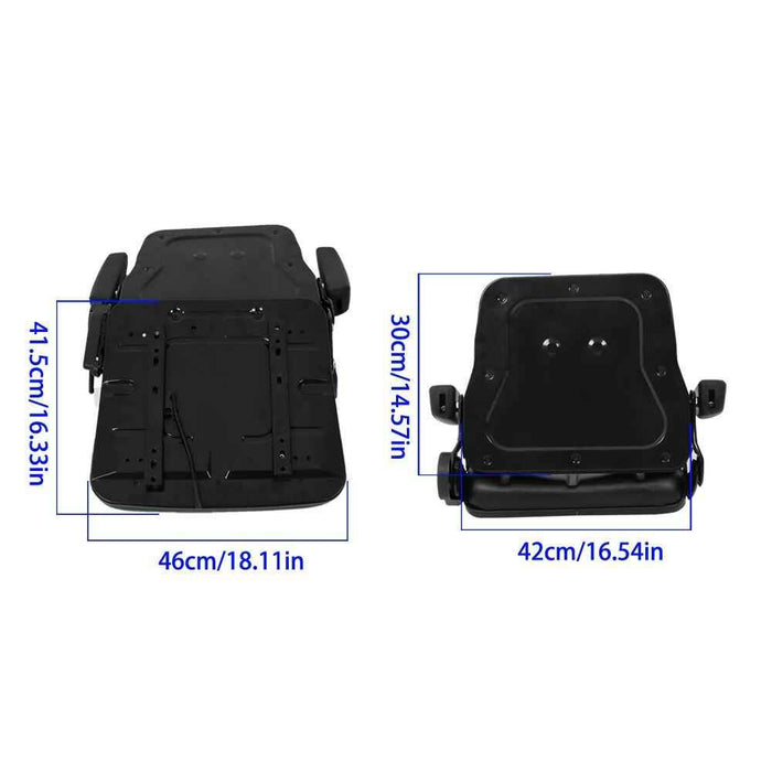 DURAFORCE Tractor Seat Universal Adjustable Back & Seatbelt Armrest And Slide Trenchers