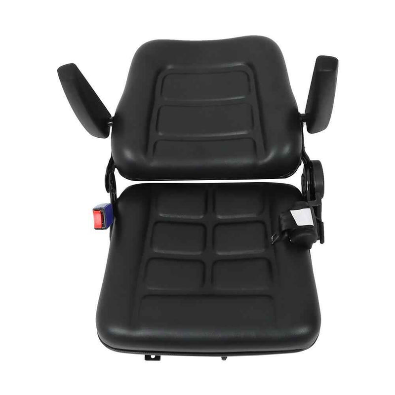 DURAFORCE Tractor Seat Universal Adjustable Back & Seatbelt Armrest And Slide Trenchers