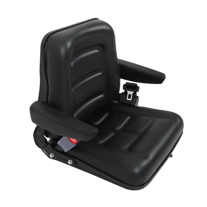 DURAFORCE Tractor Seat Universal Adjustable Back & Seatbelt Armrest And Slide Trenchers