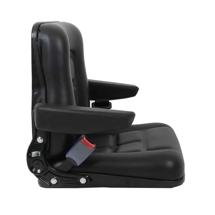 DURAFORCE Tractor Seat Universal Adjustable Back & Seatbelt Armrest And Slide Trenchers