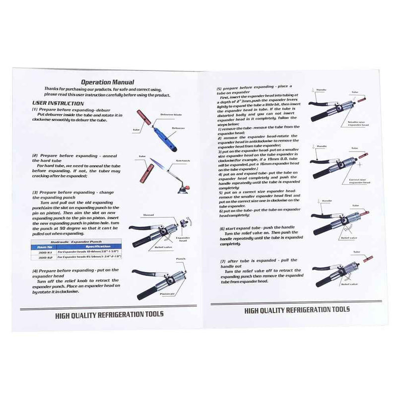 DURAFORCE Hydraulic Swaging Tool Kit HVAC For Copper Tubing Expanding 3/8" to 1-5/8"