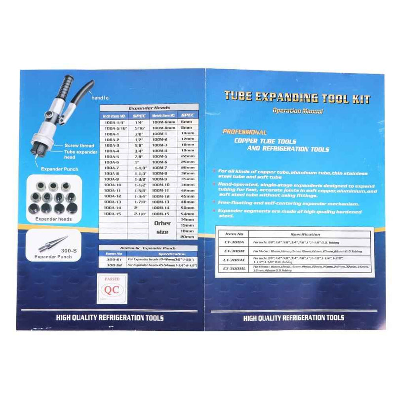 DURAFORCE Hydraulic Swaging Tool Kit HVAC For Copper Tubing Expanding 3/8" to 1-5/8"
