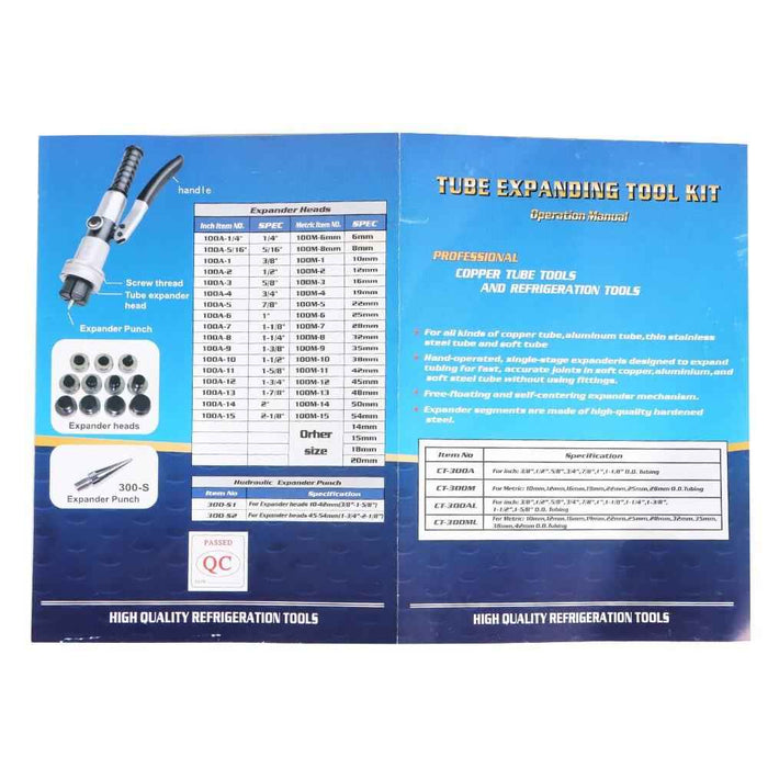 DURAFORCE Hydraulic Swaging Tool Kit HVAC For Copper Tubing Expanding 3/8" to 1-5/8"