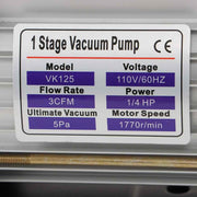 DURAFORCE Air Vacuum Pump Gauge Set 3 CFM Combo HVAC + R134A Kit AC 5pa 1720 RPM