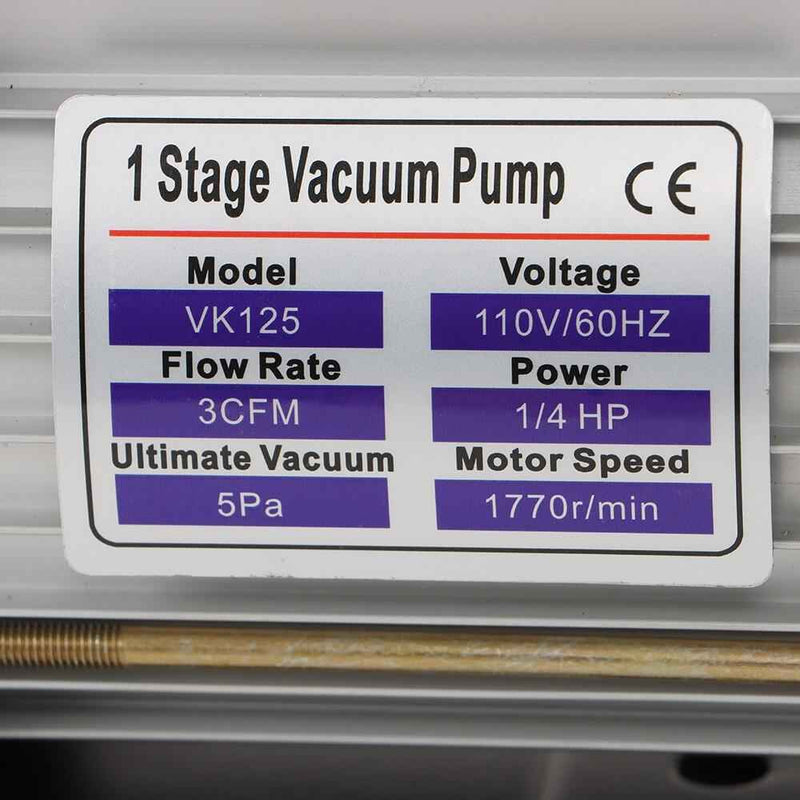 DURAFORCE Air Vacuum Pump Gauge Set 3 CFM Combo HVAC + R134A Kit AC 5pa 1720 RPM