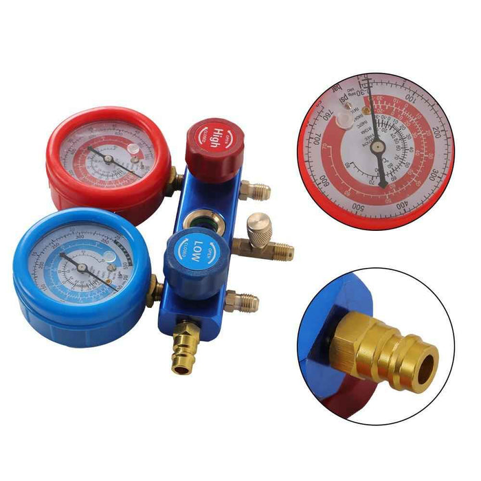 DURAFORCE Air Vacuum Pump Gauge Set 3 CFM Combo HVAC + R134A Kit AC 5pa 1720 RPM
