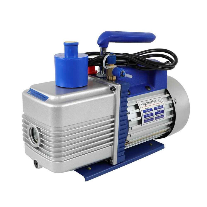 DURAFORCE 110V 9.6 CFM Single-Stage Rotary Vane HVAC 1 HP Air Vacuum Pump with Oil Bottle