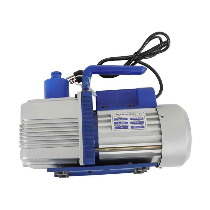 DURAFORCE 110V 9.6 CFM Single-Stage Rotary Vane HVAC 1 HP Air Vacuum Pump with Oil Bottle