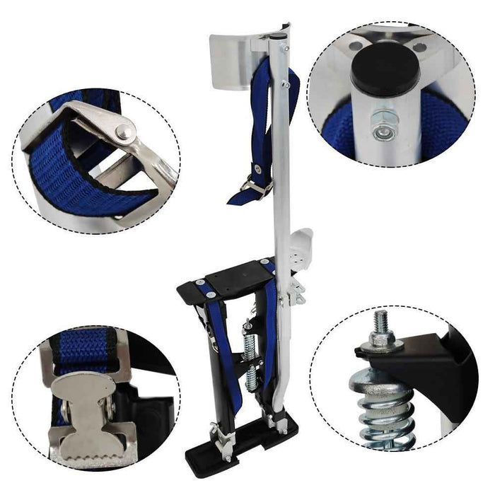 DURAFORCE 18”-30” Drywall Stilts Tool Adjustable For Painters Walking Taping Black