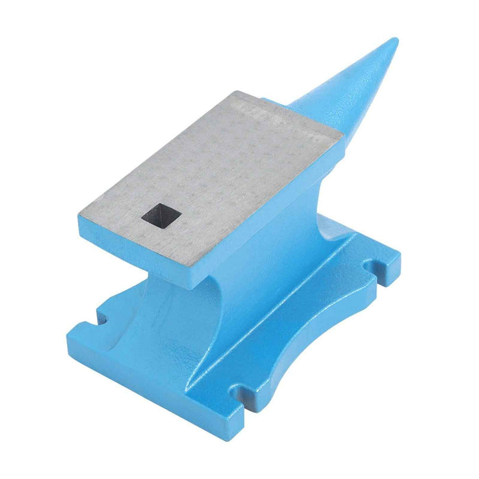 DURAFORCE 99 lb Single Horn Blacksmith Anvil Cast-Iron 45kg Heat Treated Long Round Horn