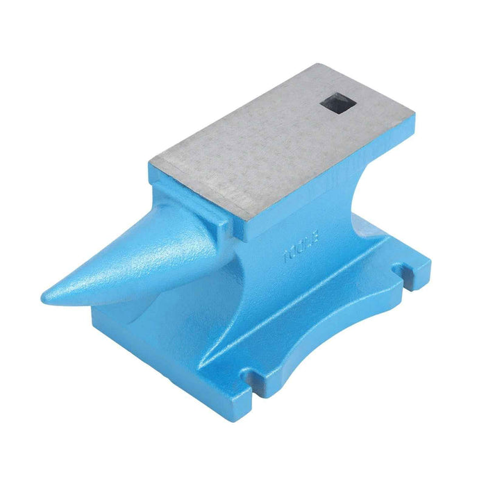 DURAFORCE 99 lb Single Horn Blacksmith Anvil Cast-Iron 45kg Heat Treated Long Round Horn