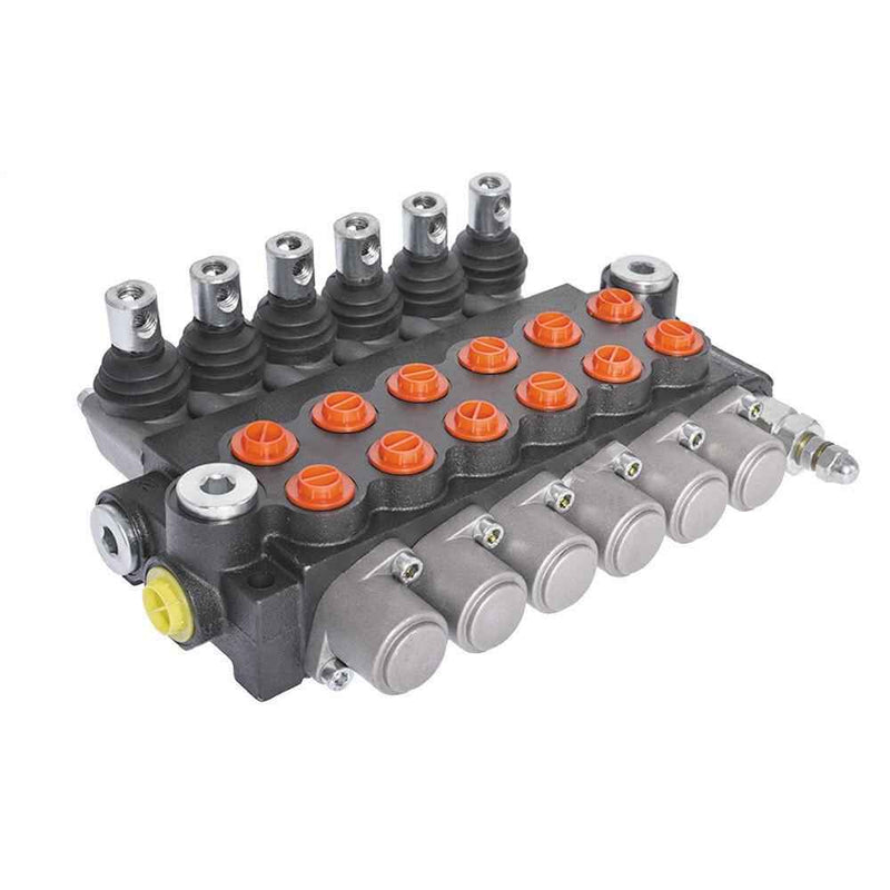 DURAFORCE High Quality 6Spool 13GPM Hydraulic Control Valve Double Acting 3600PSI SAE Port