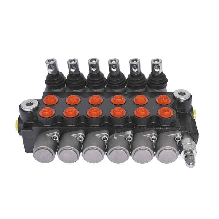 DURAFORCE High Quality 6Spool 13GPM Hydraulic Control Valve Double Acting 3600PSI SAE Port
