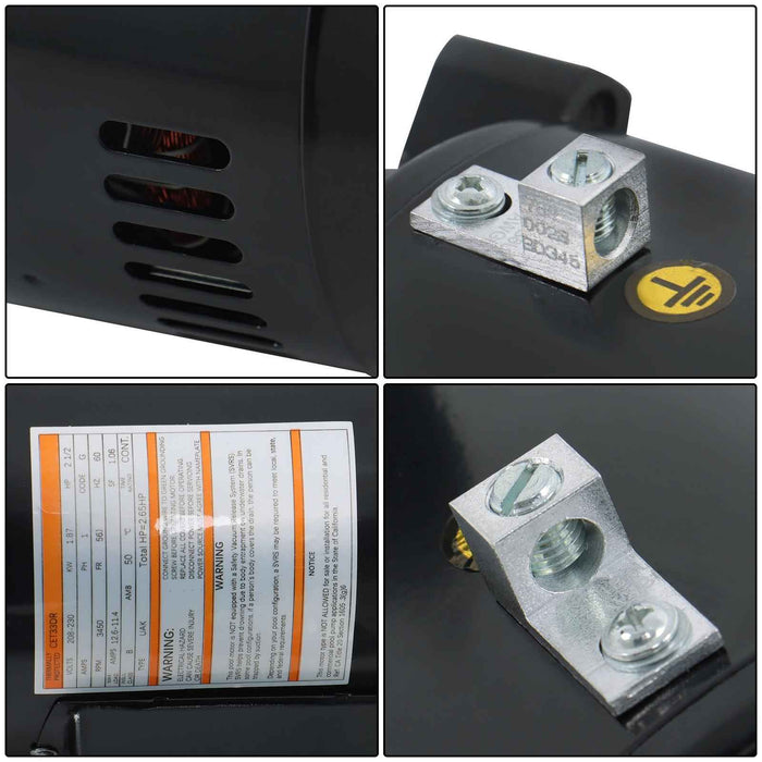 DURAFORCE Single-Speed Electric 2.5HP Pool Pump 3450RPM UST1252 Swimming Pool Pump Motor