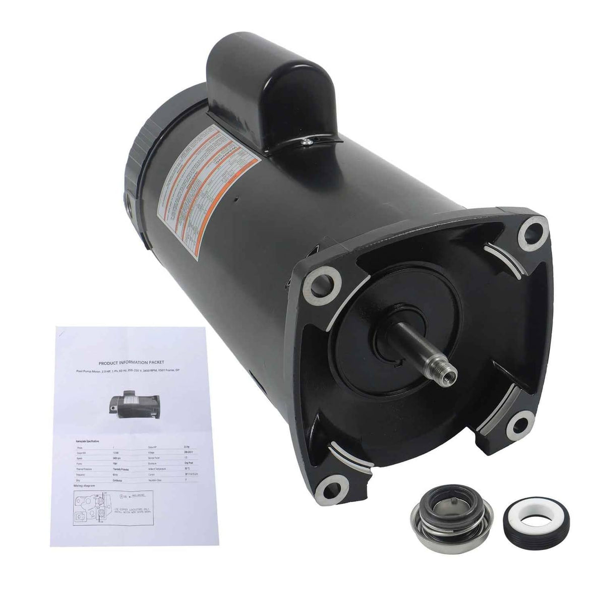 2 HP Single Speed Electric Pool Pump 3450RPM 230V Square Flange Pool ...