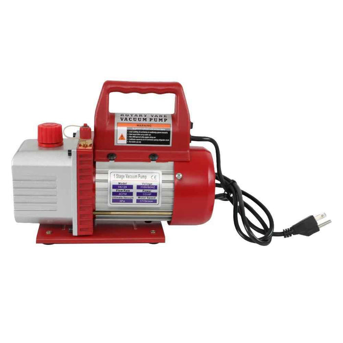 DURAFORCE 4CFM 1/3HP Air Vacuum Pump Gauge Rotary Vane HVAC A/C Refrigeration Kit