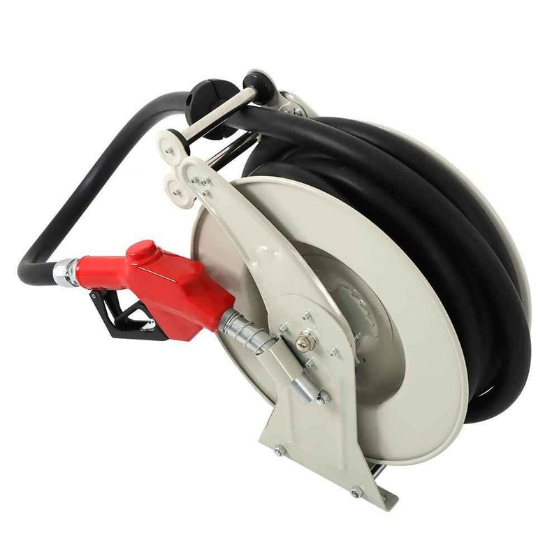 DURAFORCE 33' × 1" Fuel Hose Reel Retractable Diesel Hose Reel W/ Auto Refueling Gun